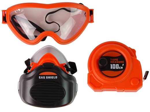 Heimwerker-Set im Werkzeugkasten Batterie-Bohrmaschine-Brille