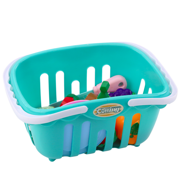 Set of Velcro Fruit Cutters Plates Knife Basket