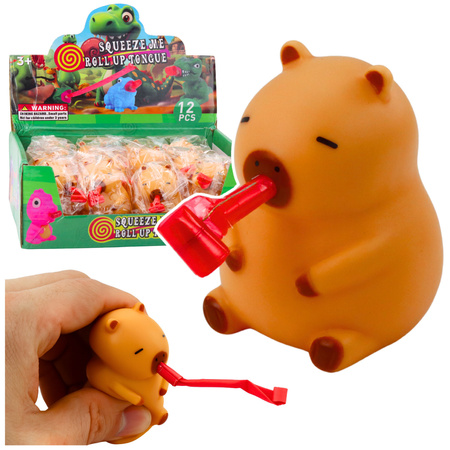 Squishy Capybara mit Trompete und Pfeife Bronzefigur 7cm