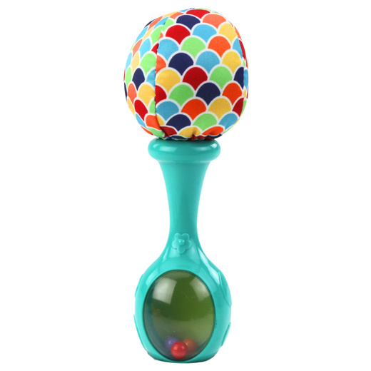 Rasselset mit weichen Ballmustern Orange Grün 2 Stk