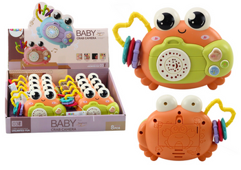 Crab Camera Rattle Projector Battery Powered Sounds Orange