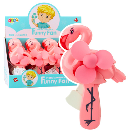 Pinwheel Hand Fan Mechanical For Kids Flamingo Pink