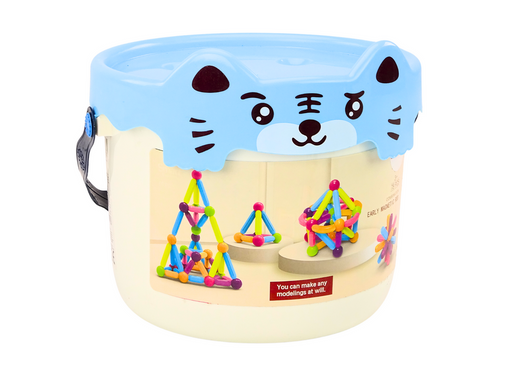 Magnetic Blocks in a Bucket 78 Elements Blue Kitten