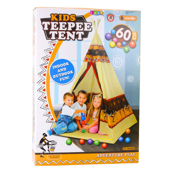 Indianerzelt Tipi Boden für Kinder + 60 Bälle 155 cm