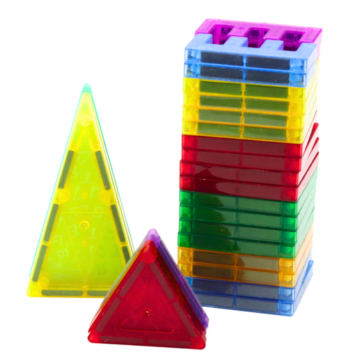 Set of Magnetic Blocks in a Suitcase, Colorful, 57 Pieces