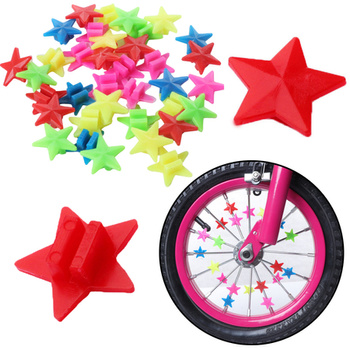 Set of Beads for Bicycle Spokes Stars Colored 2cm 35pcs