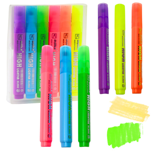 Highlighter Set School Office Colorful Neon 6pcs.