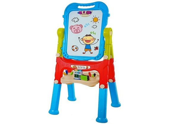 Magnetische Kreidetafel Blau Rot Zubehör