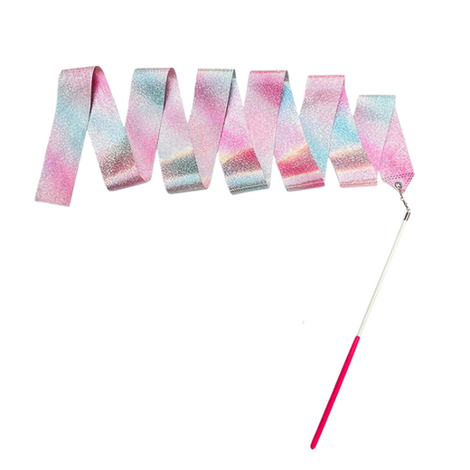 Gymnastic Ribbon For Dance Exercises Pink Violet Blue Shiny