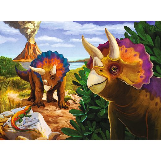 Puzzle - miniMaxi - Entdecke die Welt der Dinosaurier - Trefl 56036