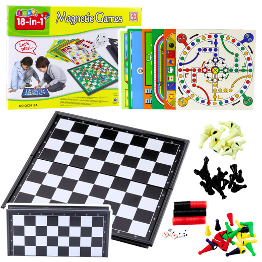 Family Game Set 18 in 1 Chess Magnetic Chessboard