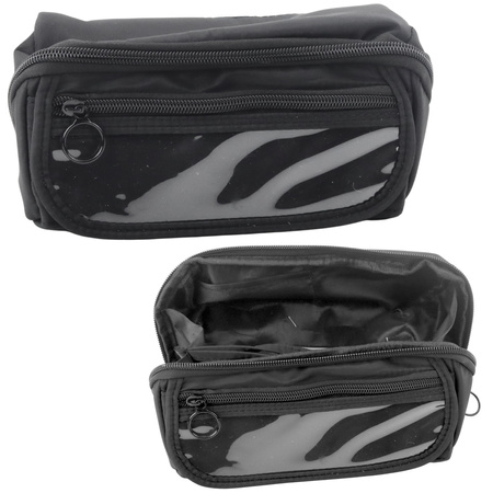 Federmäppchen Schulset, erweiterbar, geräumig, schwarz, 20x10cm