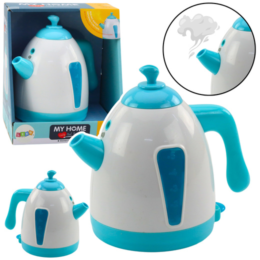 Battery Kettle Steam Lights Sounds Turquoise