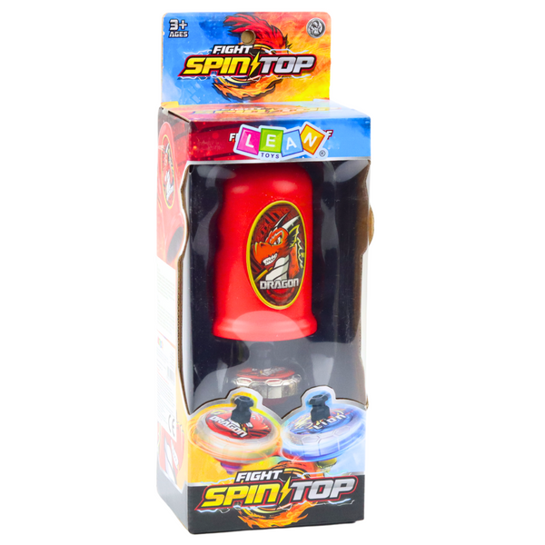 Flying Disc Dragon Spinning Top Launcher Set Red