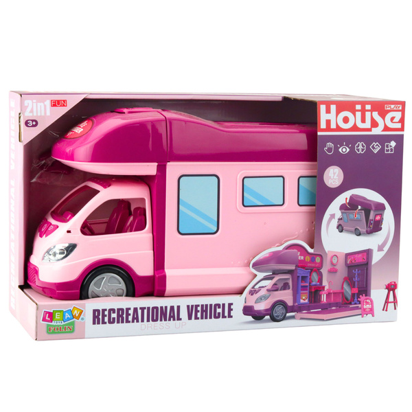 Foldable Doll Camper Wardrobe Accessories Pink 42 pcs.