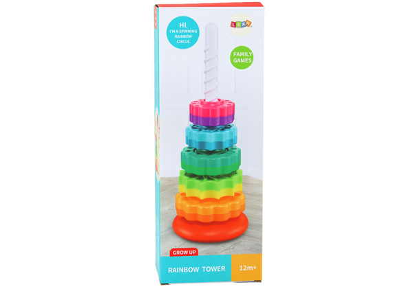 Rotating Pyramid Tower Sorter Rainbow Puzzle 36cm 6 El.