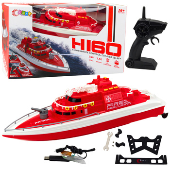 Ferngesteuertes Motorboot RC 1:28 Rot