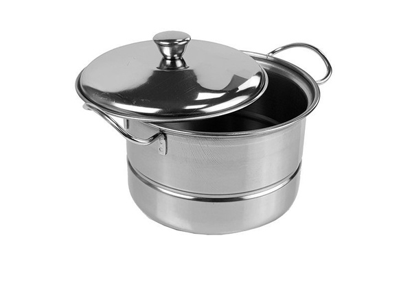 A set of dishes, pots and small cooks, stainless steel