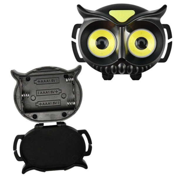 LED Headlamp Battery Powered Owl Headlamp 4 Lighting Modes