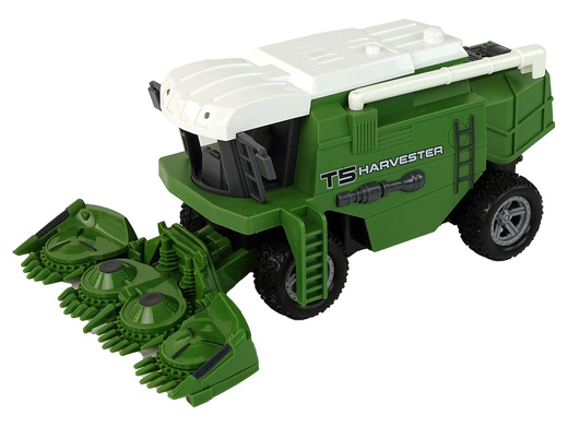 Ferngesteuerter landwirtschaftlicher Mähdrescher, ferngesteuert, leuchtet grün