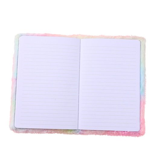Plush Fur Notebook Notebook Lined With Unicorn Mane Colorful A5
