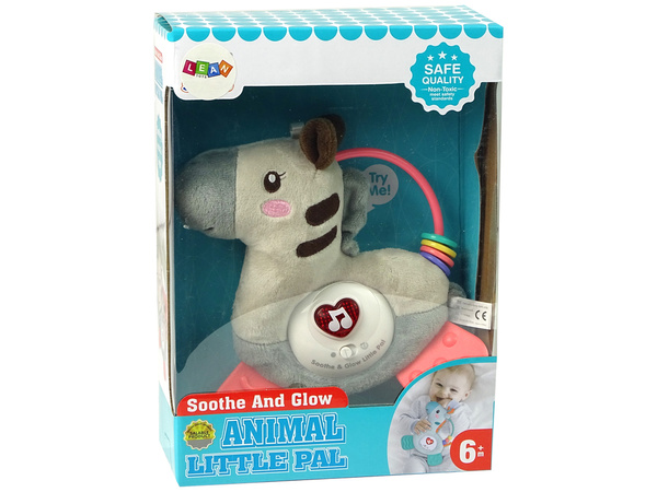 Interaktives Lernspielzeug Zebra Grey Sound Melodies Teether Rattle