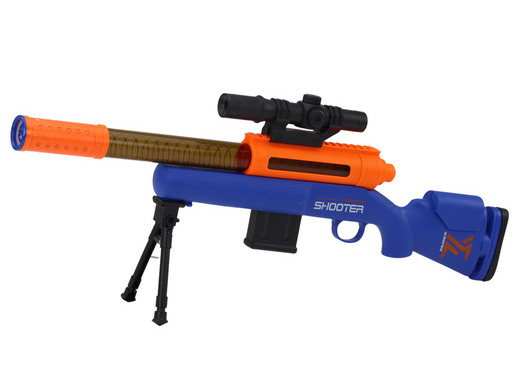 Großes Gewehr für weiche BBs, Teleskopständer, blau