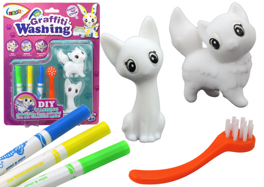 DIY Kunstset Kätzchen Figuren 2 Stück Marker Pinsel