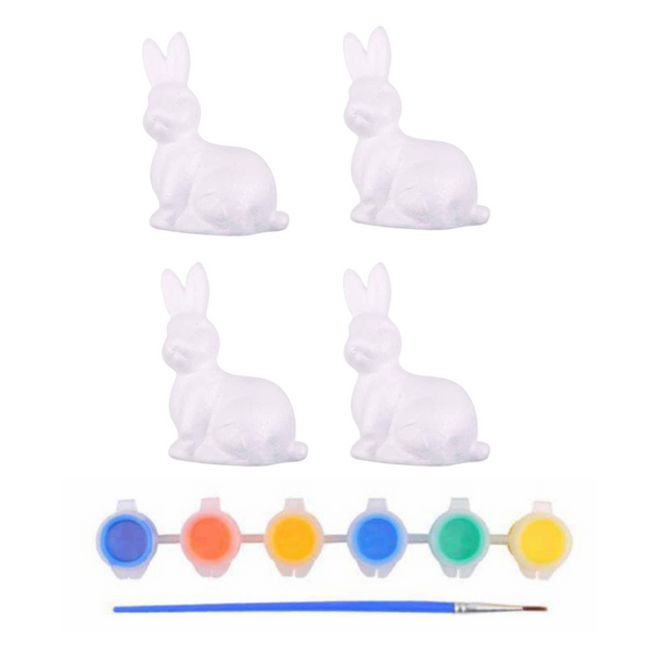 Easter Bunnies Styrofoam For Painting Paints 6pcs