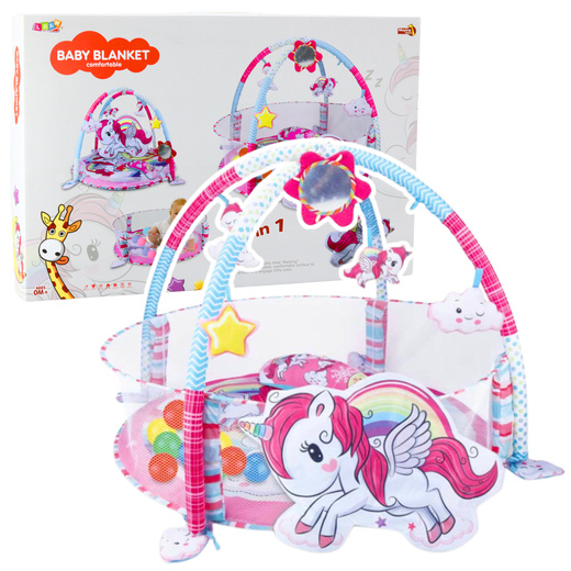 Baby Play Mat Ball Pool 3in1 Unicorn Pink