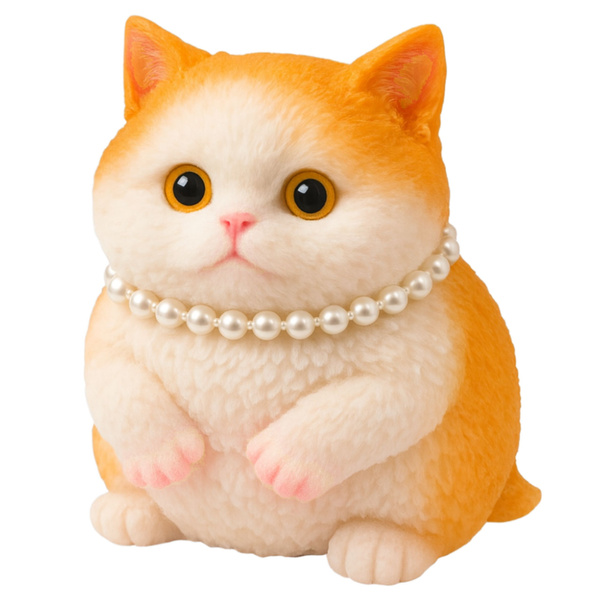 Sensory Squishy Soft Kitten with Pearls Decoration 15cm Mix