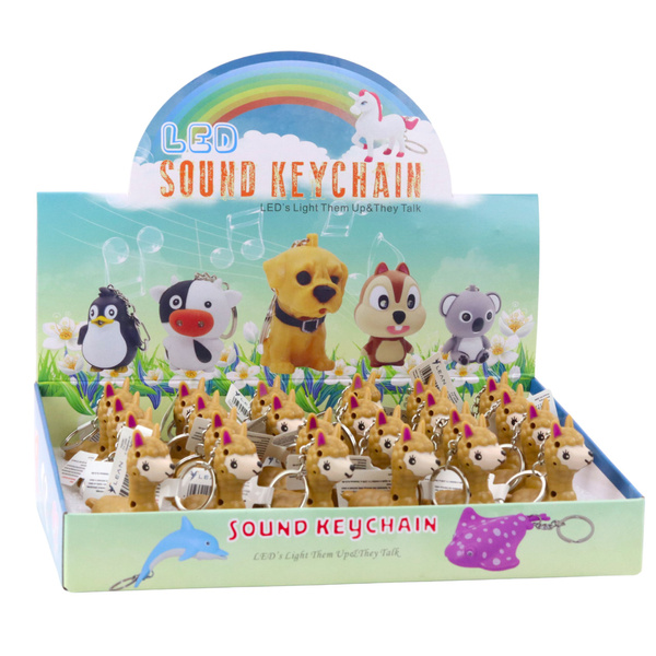 Backpack Keychain Llama Alpaca LED Flashlight Sounds