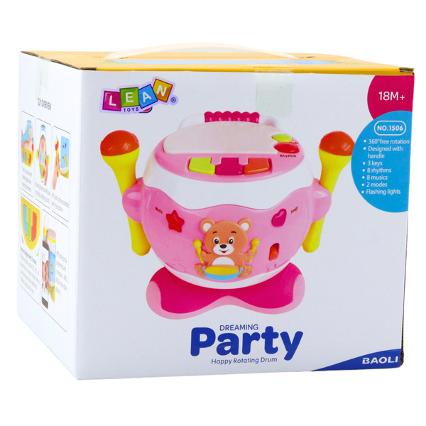 Trommel für Kinder, Musikalische interaktive Lichter und Geräusche, Blau