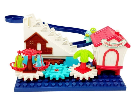 Set of blocks with a Slide Penguins Gears on Batteries