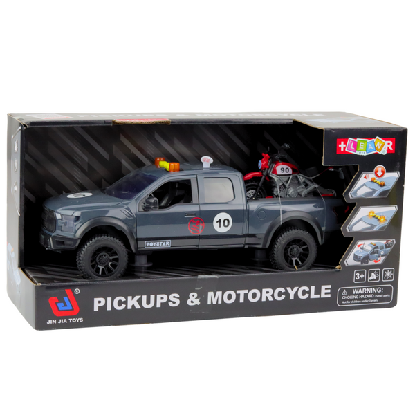 Pickup Truck With Engine Lights Sounds Gray 1:12