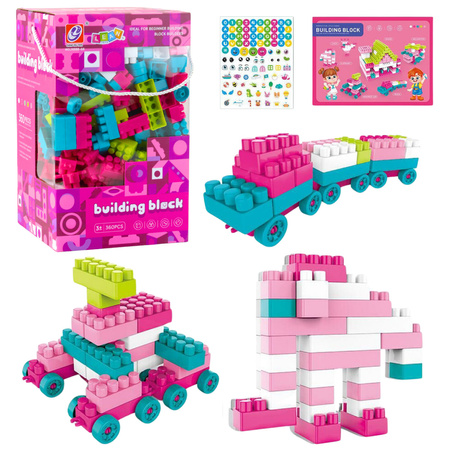 Spatial Construction Blocks Pastel Pink 360 pcs.