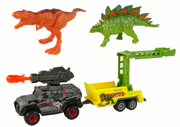 Dinosaurier-Set, Auto-Raketenanhänger,