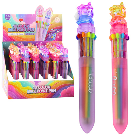 Unicorn Ballpoint Pen Multicolor Automatic For Children 10 in 1 Mix