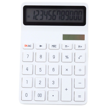 Office School Calculator 12-Digit LCD Display Solar White