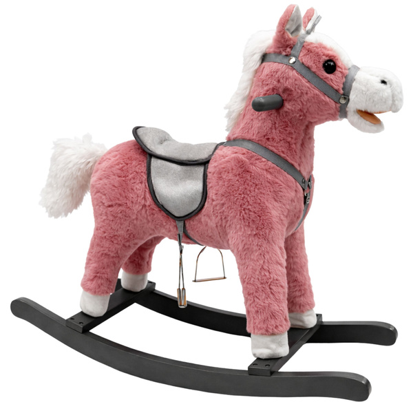 Rocking Horse Saddle Feet Rocker Sounds Pink 74 cm