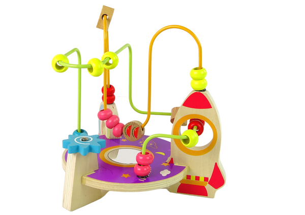 Educational Wooden Interlacing with Rocket Space bead maze