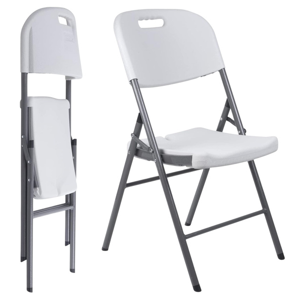 Folding Catering Banquet Chair White 84x50x46 cm
