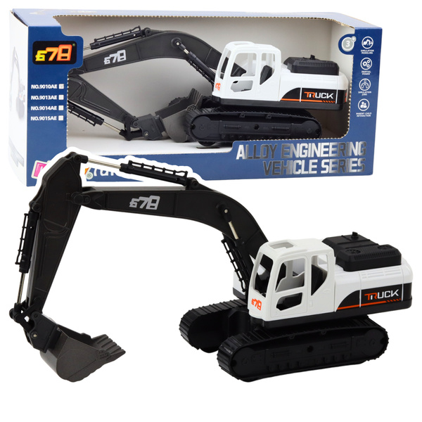 Crawler Excavator Metal Bucket Movable Joints 360° Rotation White