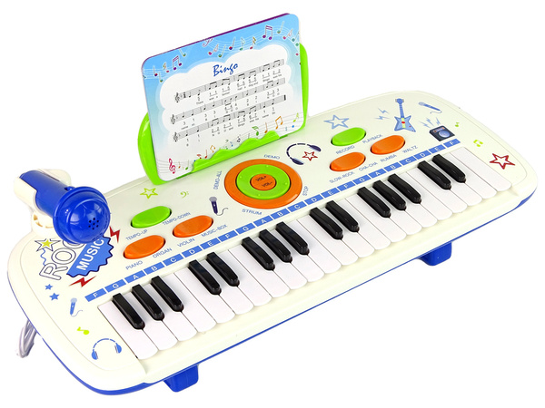 Elektrisches Klavier Keyboard für Kinder Blau USB MP3 Noten