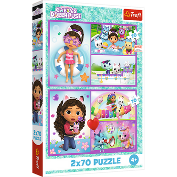 Puzzle - 2x70 - Spielen Sie mit Gabby Trefl 34438