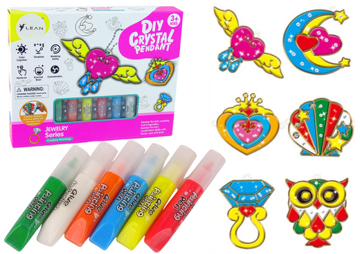 Glasmalerei Anhänger Erstarrte Farbe Schmuck 6 Stk.