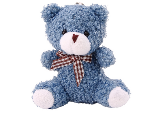 Teddybär Blau Plüsch Kleines Kuscheltier Maskottchen Schlüsselanhänger 10cm
