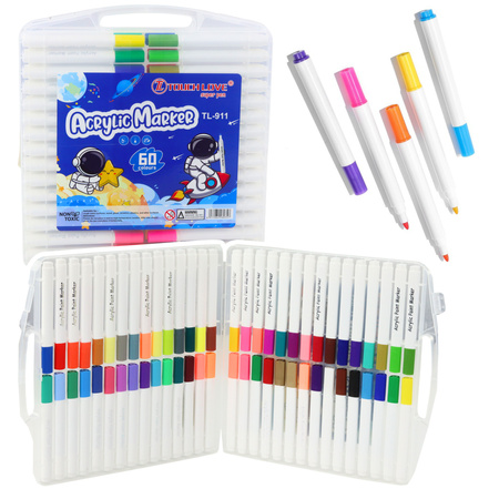 Set of Acrylic Marker Pens in Organizer 60pcs.