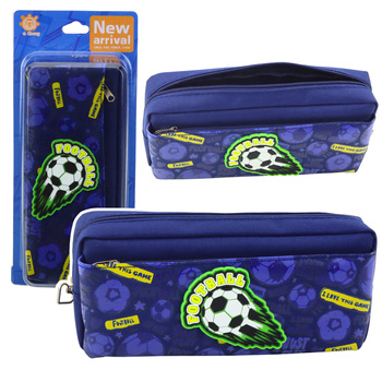 Schul-Organizer-Federmäppchen mit Fußball, Marineblau