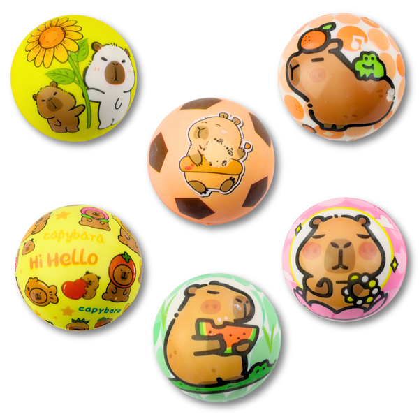 Schaumstoffball für Hüpfspaß, Capybara, 6,5 cm